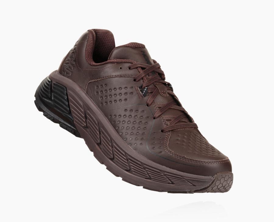 Hoka One One Tenisky Panske Hnede - Gaviota Kožené - 52046-GAST